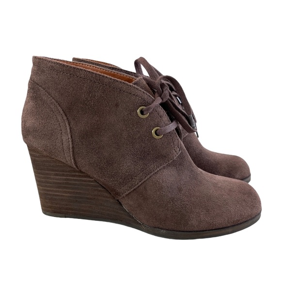Lucky Brand Sway Suede Wedge Booties - Picture 2 of 14